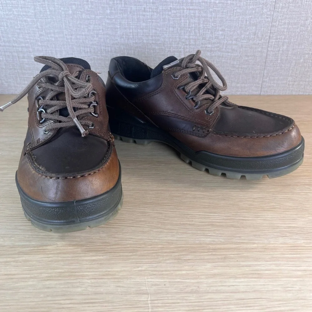 ECCO Track Gore-Tex Brown Leather Oxford Hiking Shoes Men'sUS 7-7.5  Waterproof